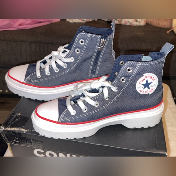 Converse Chuck Taylor All Star Lugged Lift Platform Retro Denim Sneakers - Picture 9 of 16